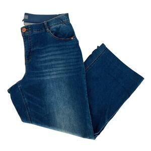 Wit & Wisdom Women Straight Leg Jeans Blue Stretch Denim - Size 20W